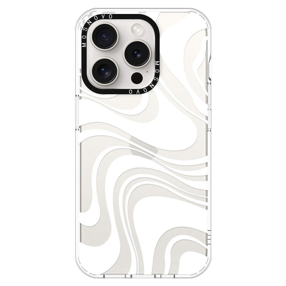 White Swirl Phone Case - iPhone 16 Pro Case - MOSNOVO