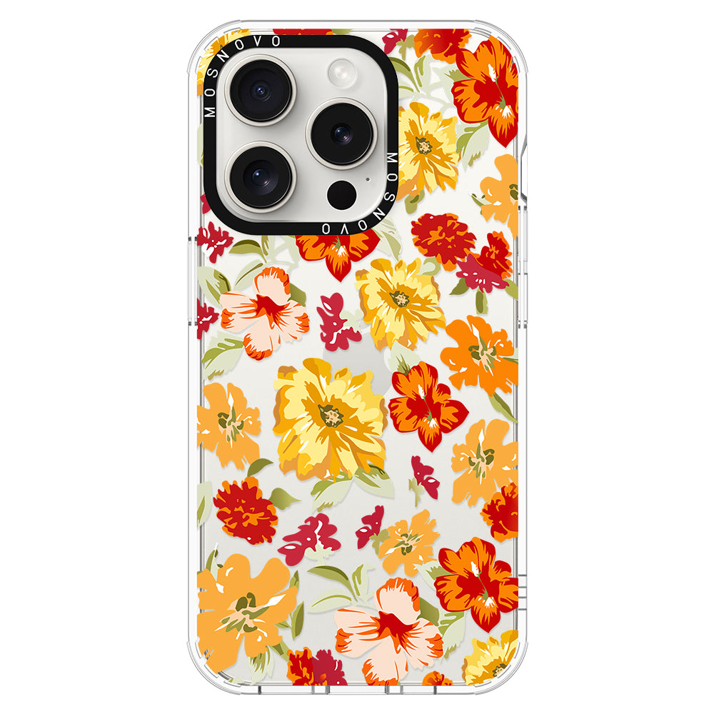 70s Boho Yellow Flower Phone Case - iPhone 16 Pro Max Case - MOSNOVO