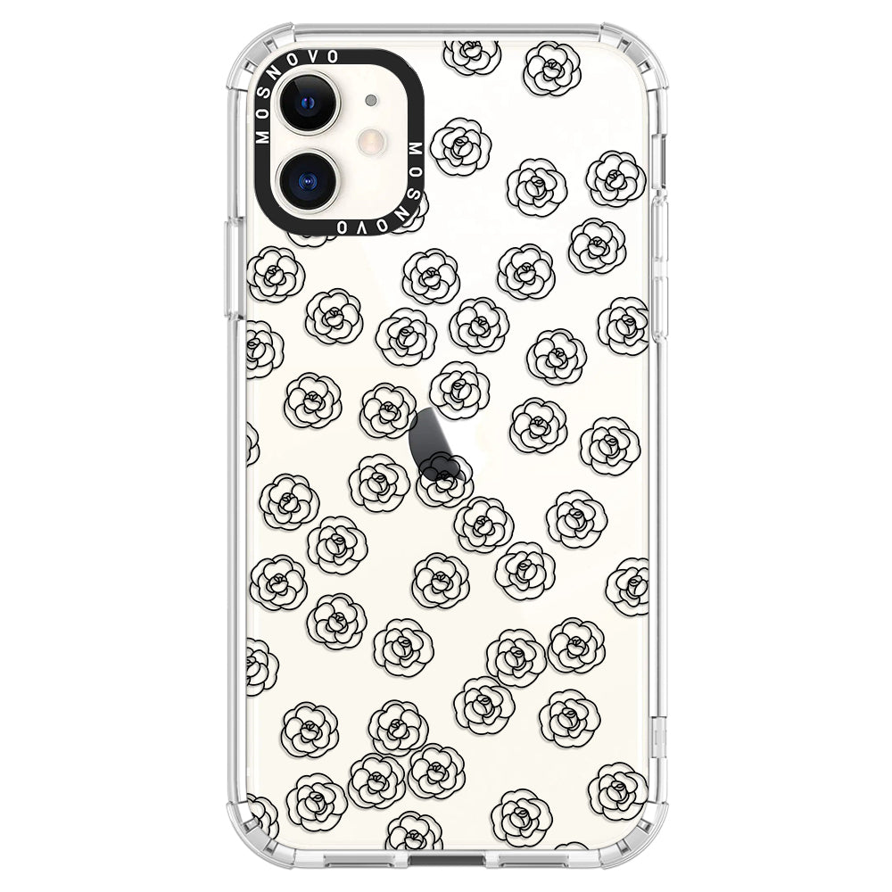 Linear Camelia Flower Phone Case - iPhone 11 Case