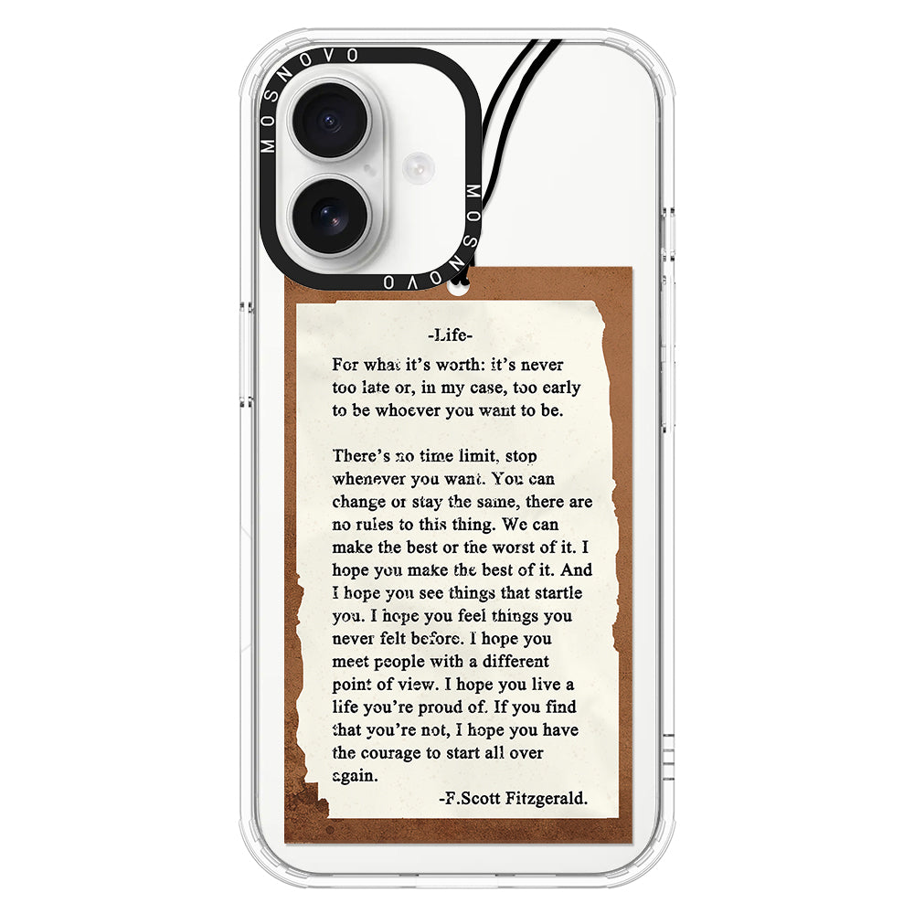 Life Quote Phone Case - iPhone 16 Plus Case - MOSNOVO