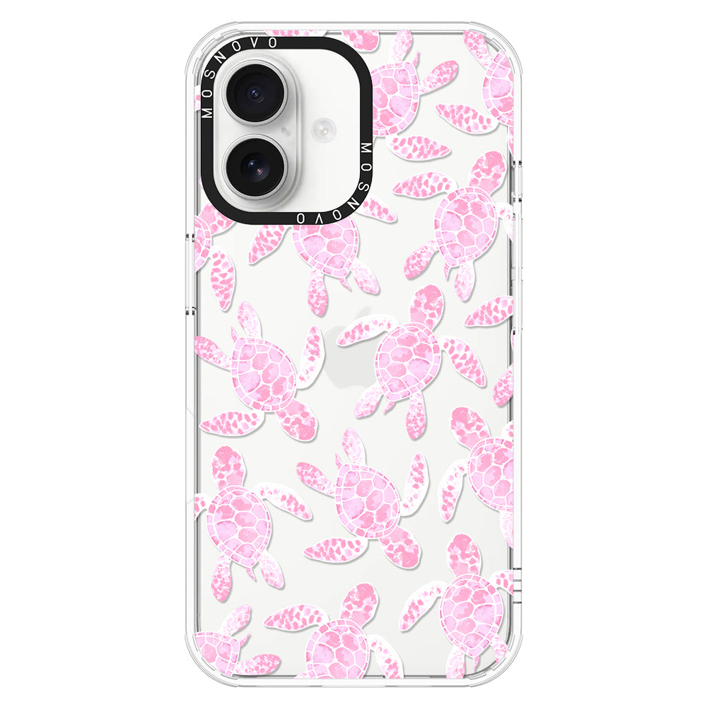 Pink Turtle Phone Case - iPhone 16 Plus Case - MOSNOVO