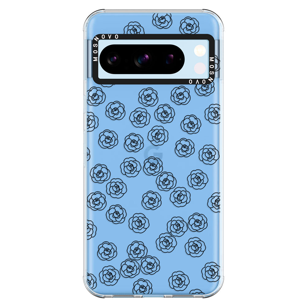 Linear Camelia Flower Phone Case - Google Pixel 8 Pro Case