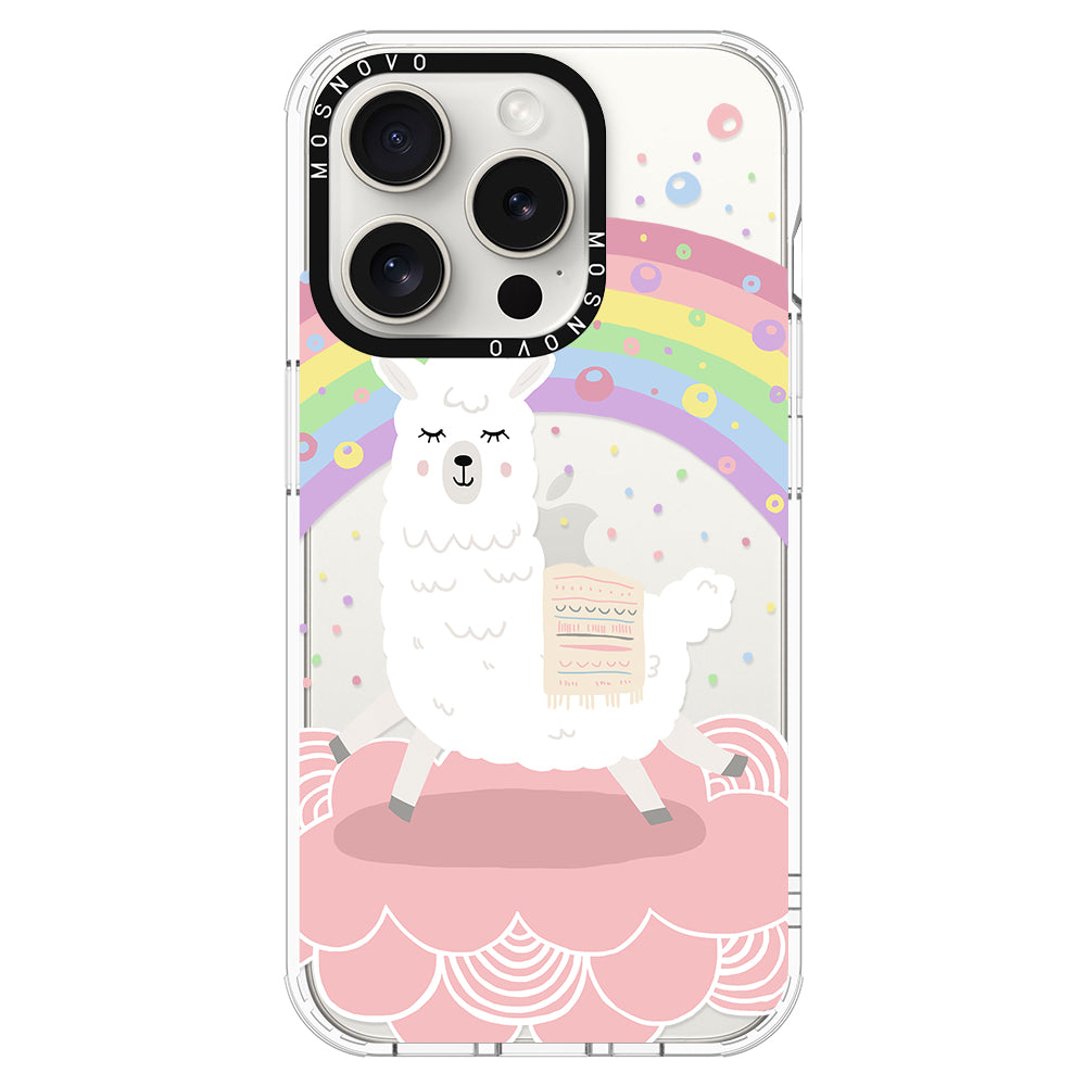 Rainbow Alpaca Phone Case - iPhone 16 Pro Case - MOSNOVO