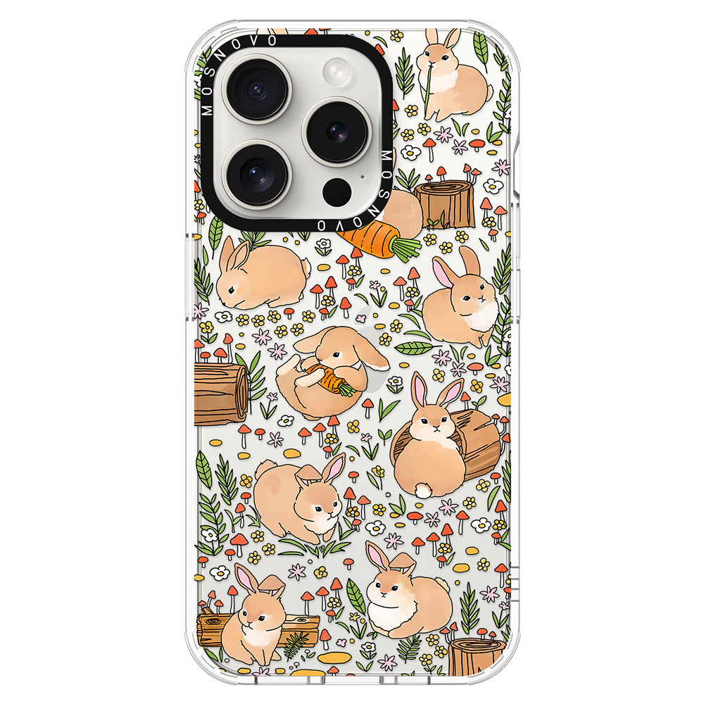 Cute Bunny Garden Phone Case - iPhone 16 Pro Max Case - MOSNOVO