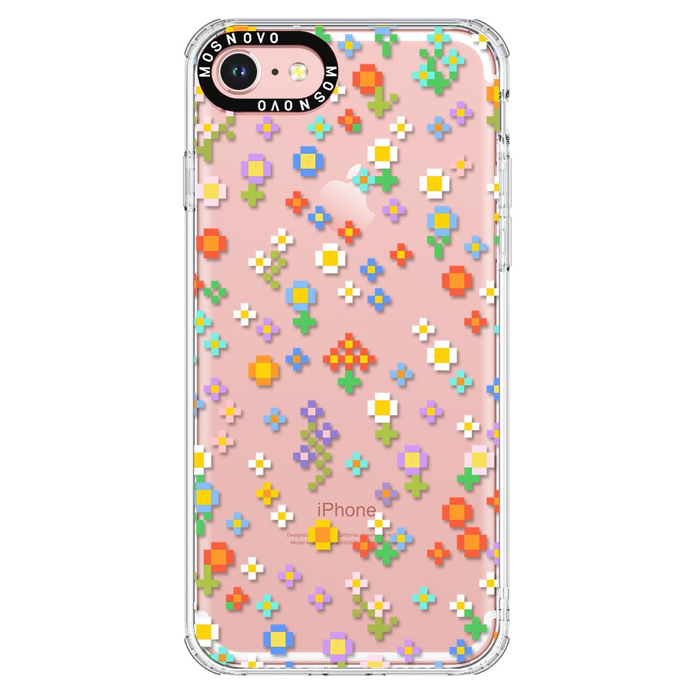 Pixel-Floral Phone Case - iPhone SE 2022 Case