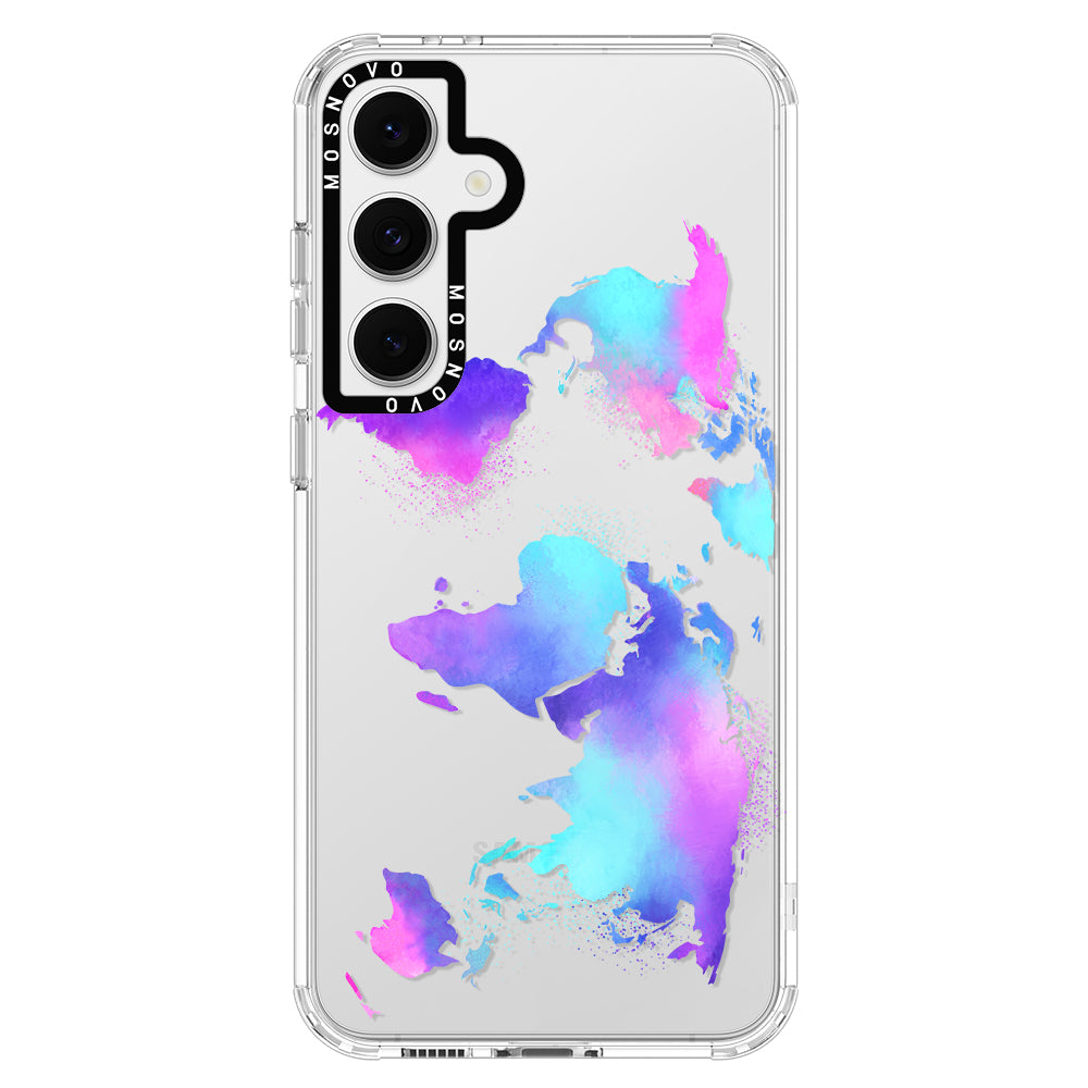 Psychedelic World Map Phone Case - Samsung Galaxy S24 FE Case - MOSNOVO