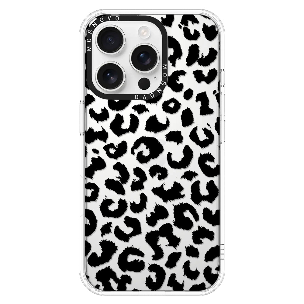 Black Leopard Phone Case - iPhone 16 Pro Case - MOSNOVO