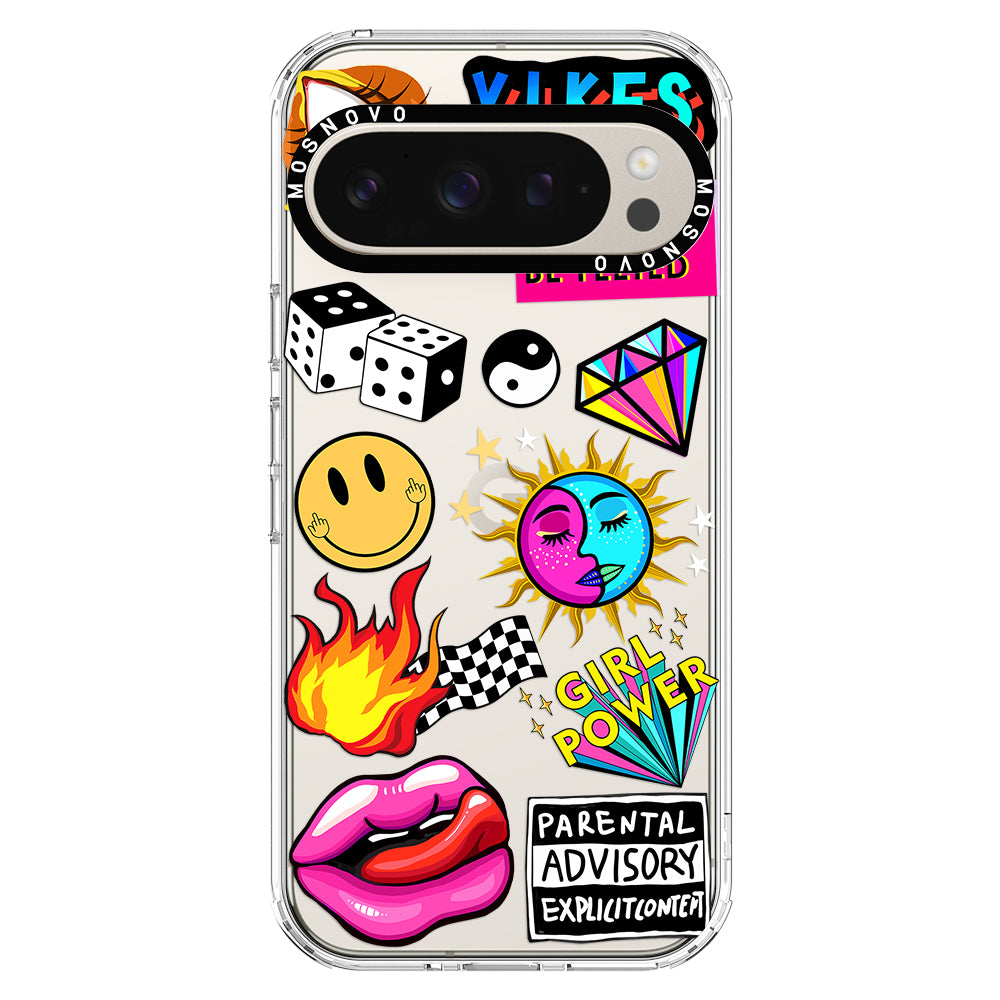 Funky Stickers Phone Case - Google Pixel 9 Pro Case