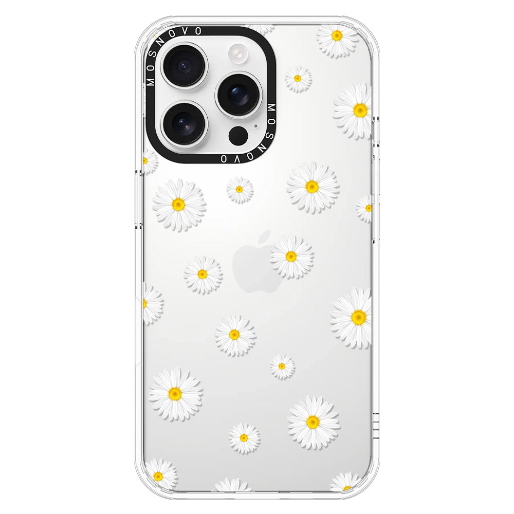 White Daisy Phone Case - iPhone 16 Pro Max Case - MOSNOVO