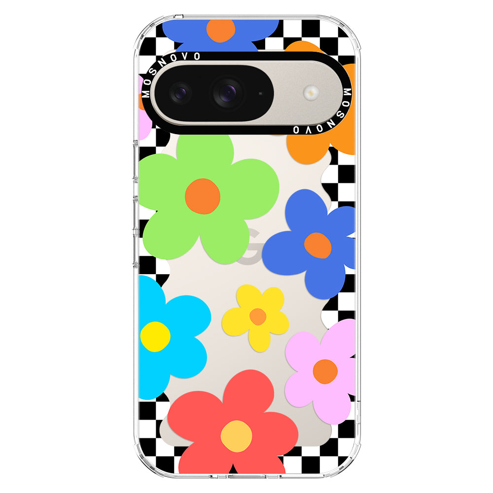 60's Checkered Floral Phone Case - Google Pixel 9 Case