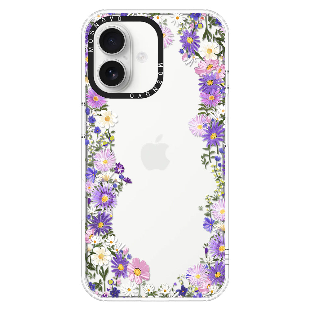 Purple Daisy Garden Phone Case - iPhone 16 Plus Case - MOSNOVO