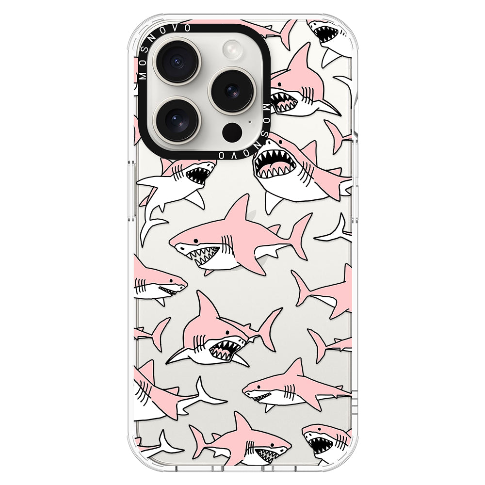 Pink Shark Phone Case - iPhone 16 Pro Max Case - MOSNOVO