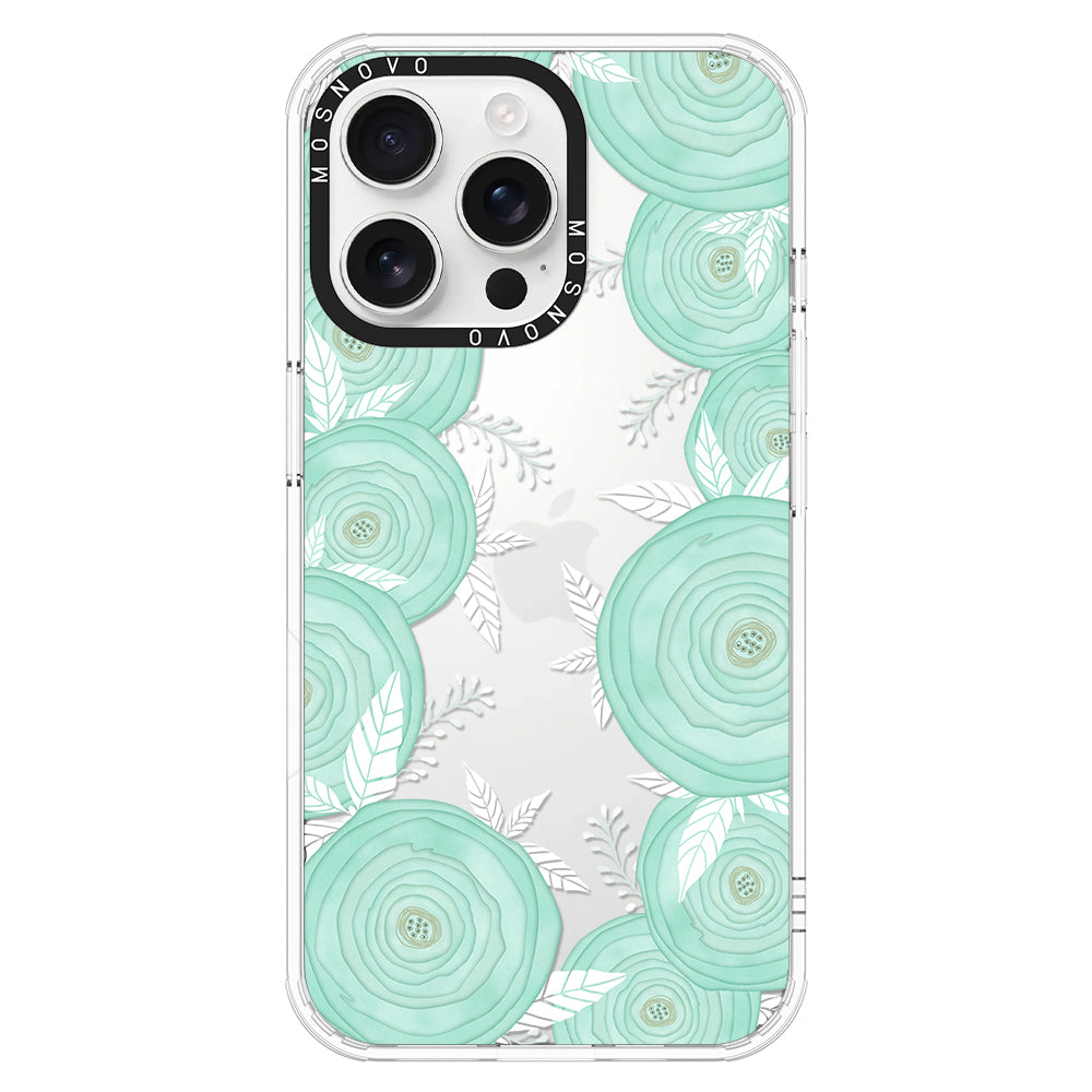 Mint Flower Phone Case - iPhone 16 Pro Max Case - MOSNOVO