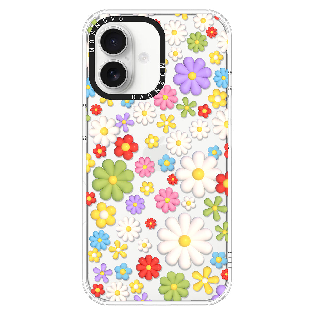 3D Flowers Phone Case - iPhone 16 Plus Case - MOSNOVO