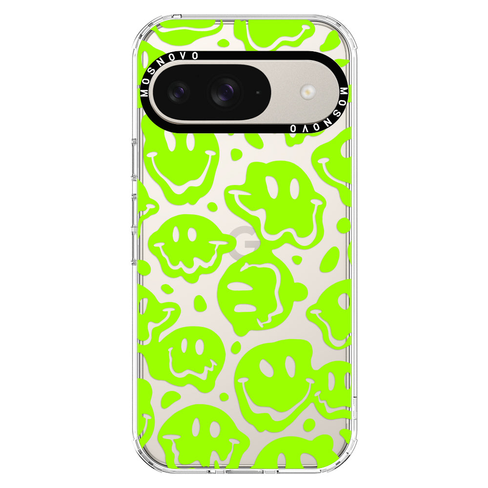 Distorted Green Smiles Face Phone Case - Google Pixel 9 Case