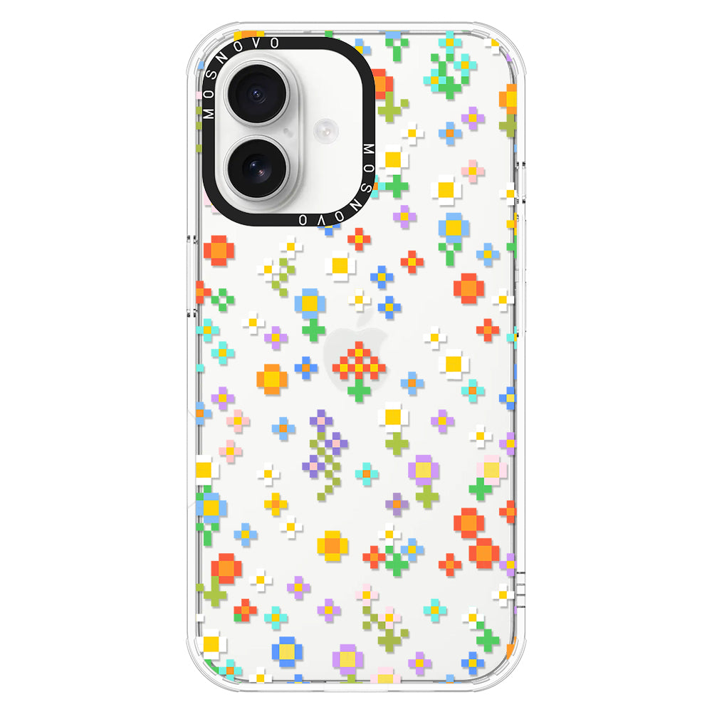 Pixel-Floral Phone Case - iPhone 16 Case