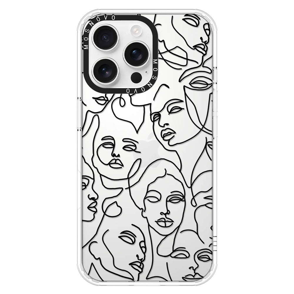 Abstract Face Line Art Phone Case - iPhone 16 Pro Max Case - MOSNOVO