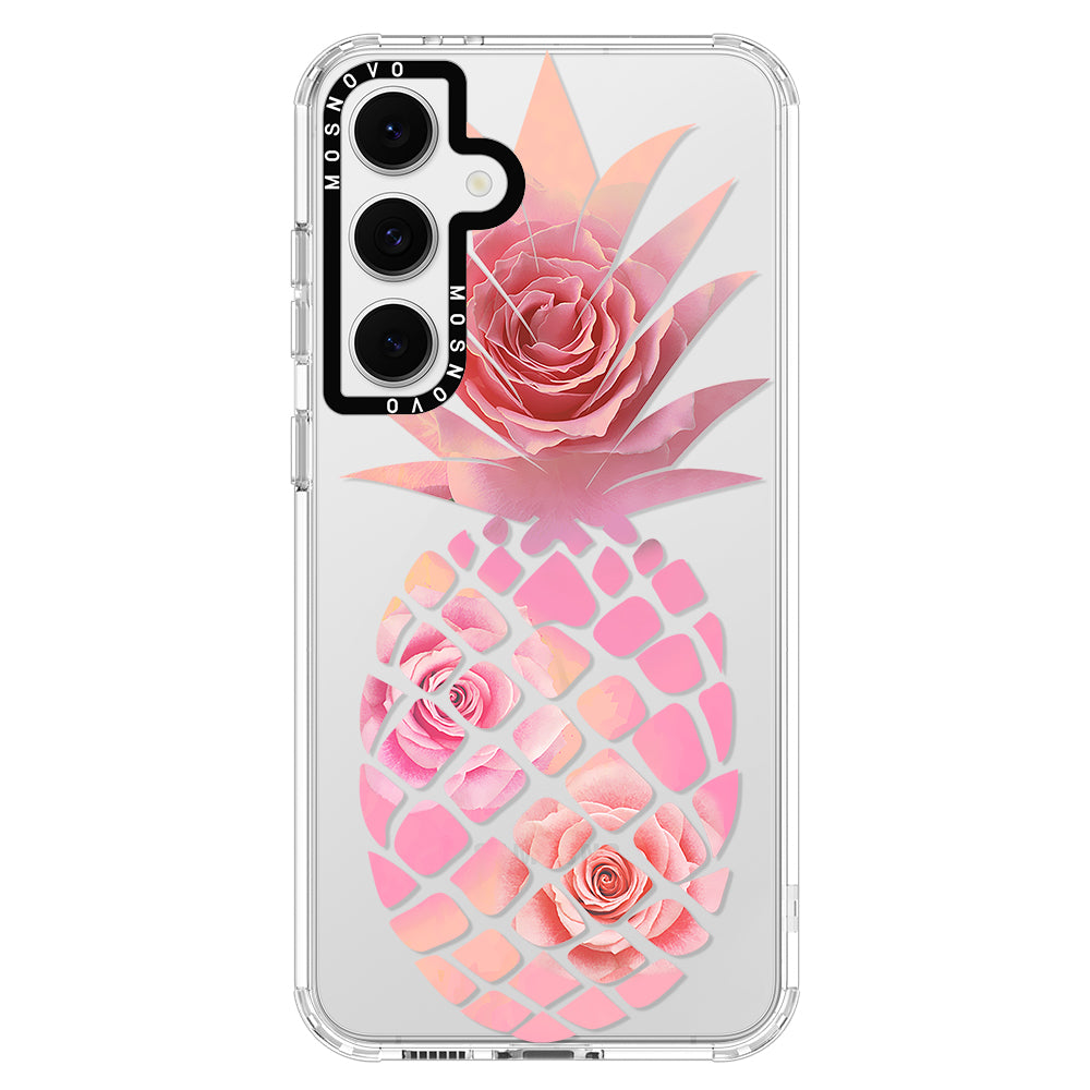 Pink Floral PinePhone Case - Samsung Galaxy S24 FE Case - MOSNOVO