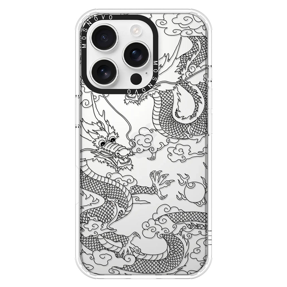 Black Dragon Phone Case - iPhone 16 Pro Case Clear