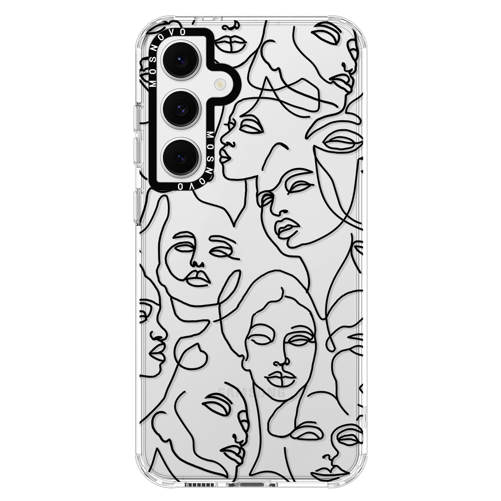 Abstract Face Line Art Phone Case - Samsung Galaxy S24 FE Case - MOSNOVO