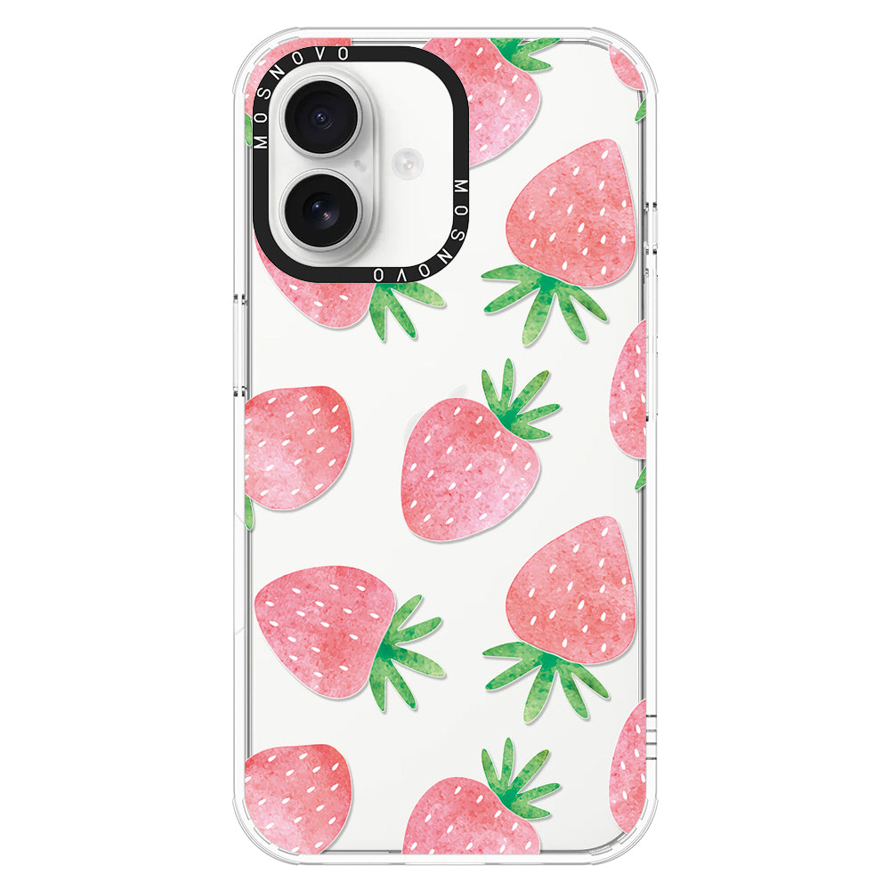 Pastel Strawberry Phone Case - iPhone 16 Case - MOSNOVO