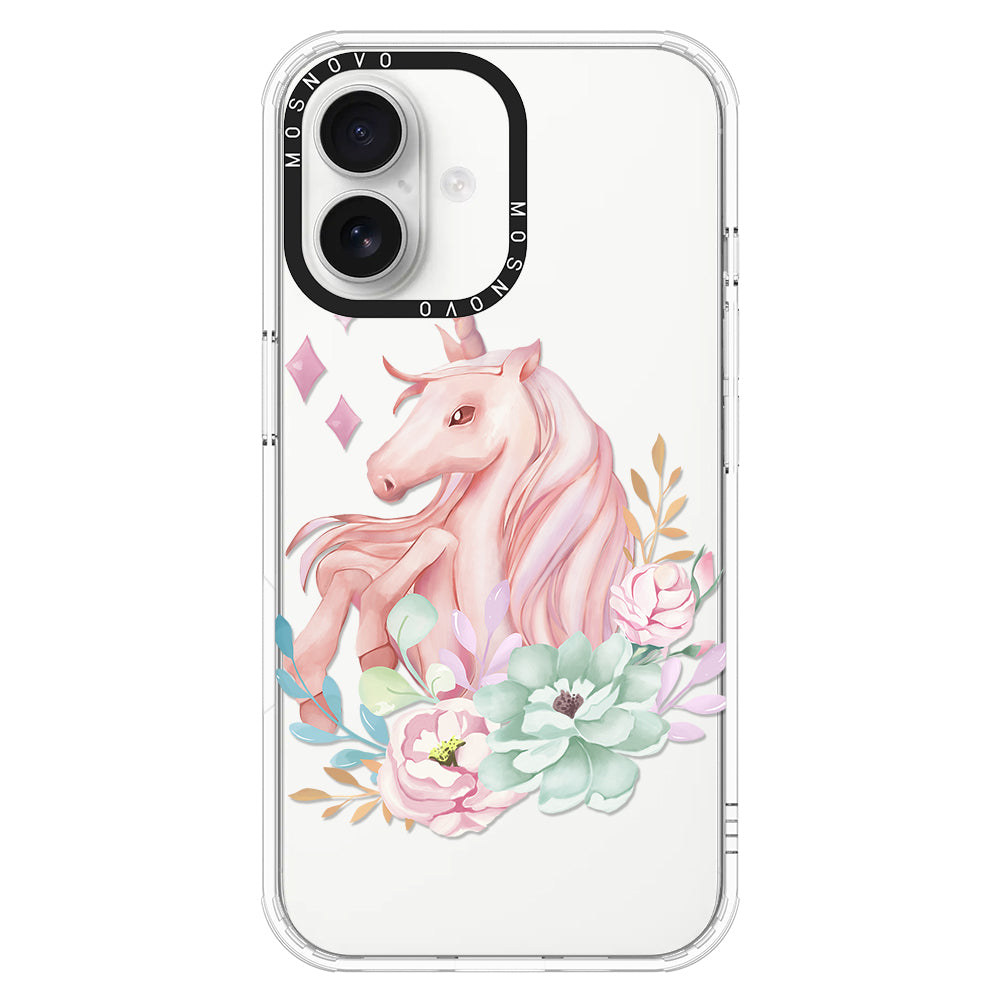 Elegant Flowers Unicorn Phone Case - iPhone 16 Plus Case - MOSNOVO