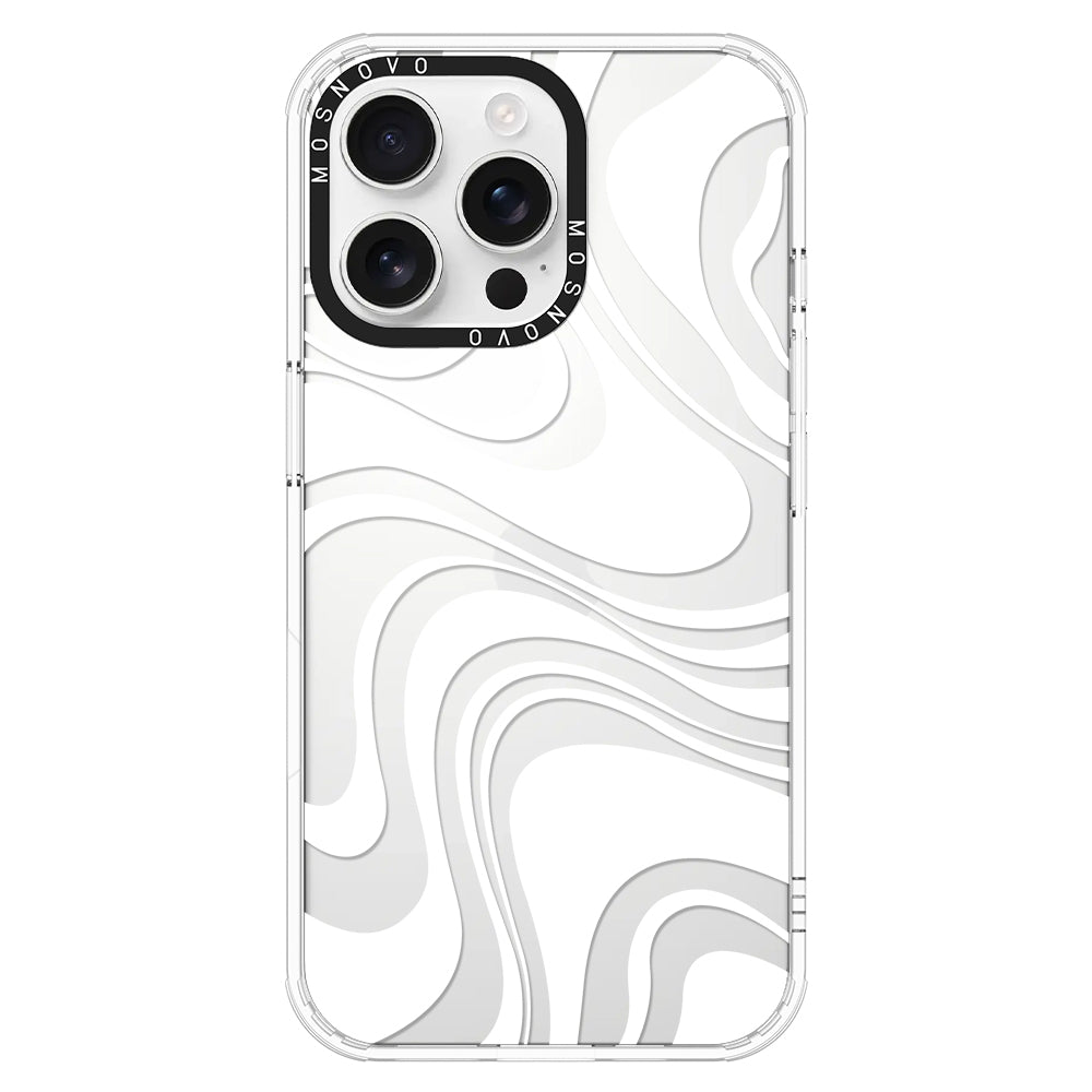 White Swirl Phone Case - iPhone 16 Pro Max Case - MOSNOVO