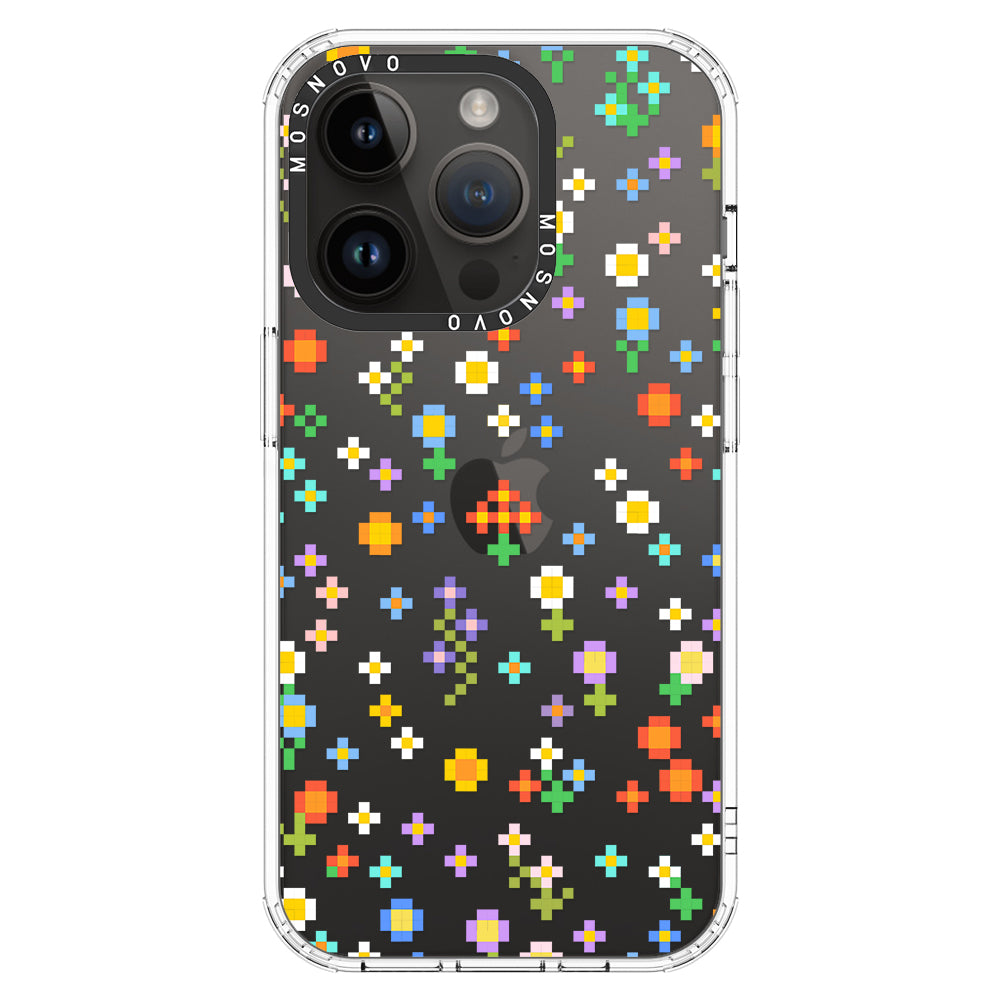 Pixel-Floral Phone Case - iPhone 14 Pro Case