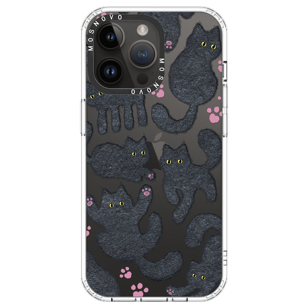 Black Furry Cat Phone Case - iPhone 14 Pro Max Case