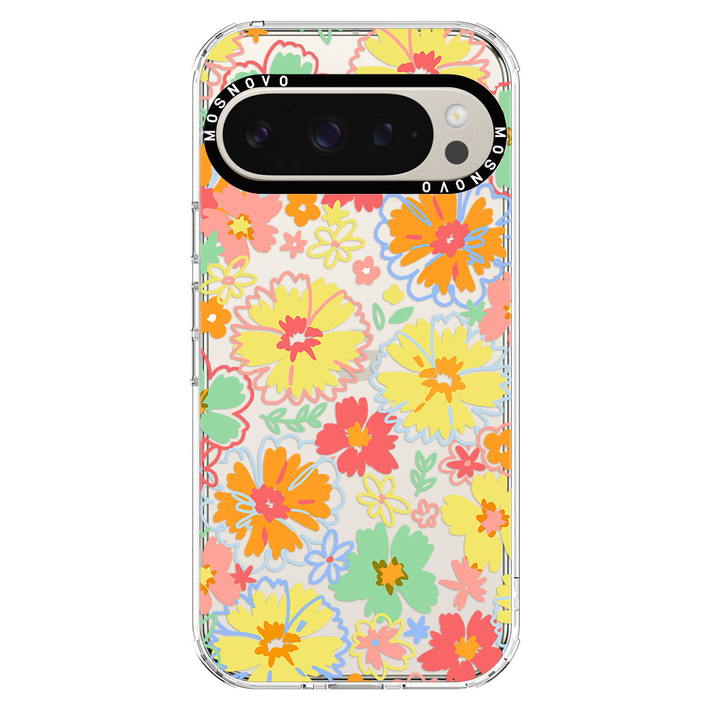 Retro Boho Hippie Flowers Phone Case - Google Pixel 9 Pro XL Case