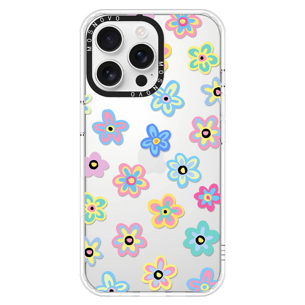 Groovy Flower Phone Case - iPhone 16 Pro Max Case Clear