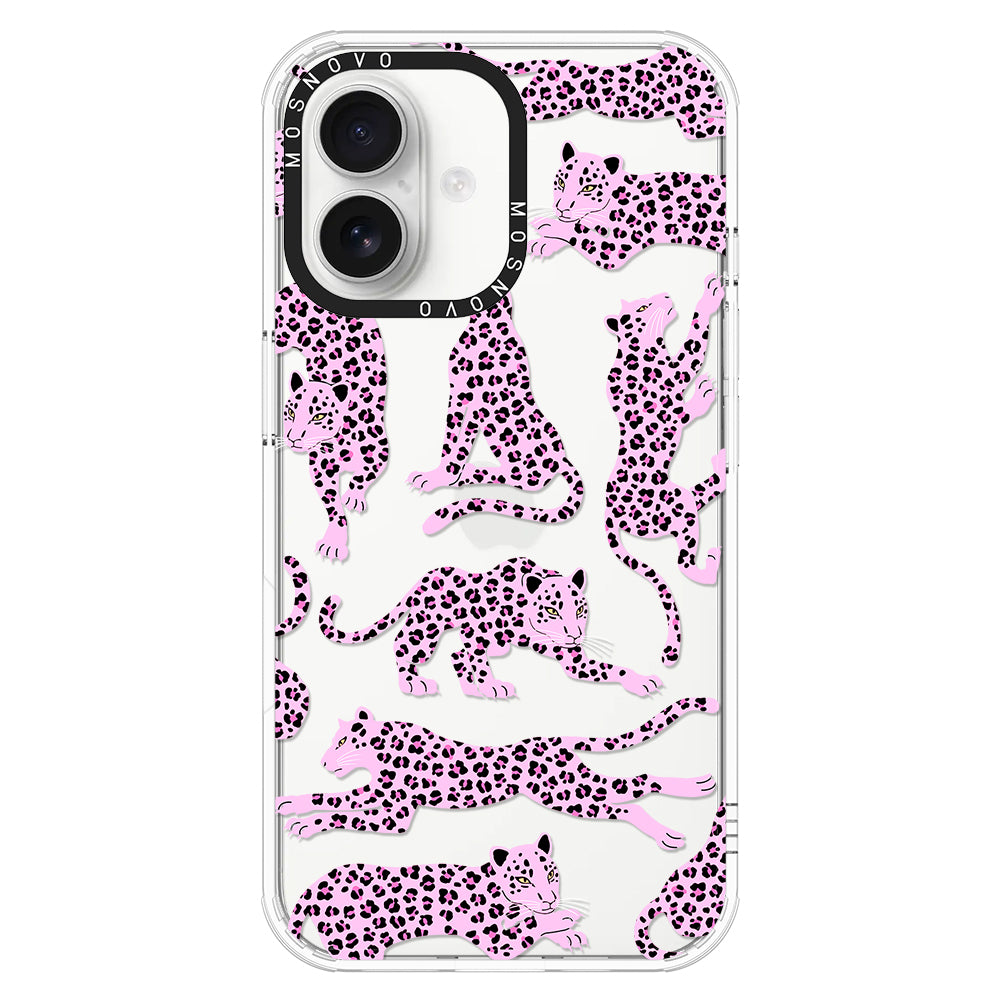 Pink Leopard Phone Case - iPhone 16 Plus Case - MOSNOVO