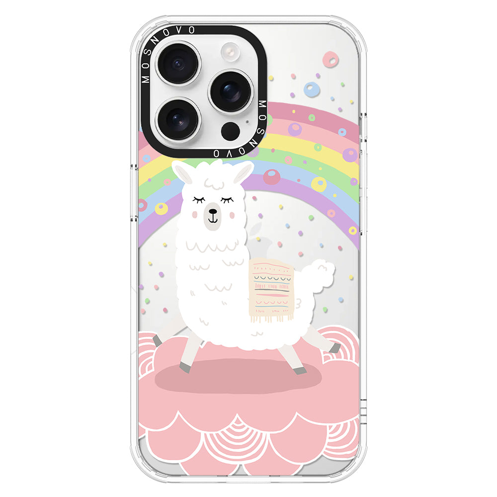 Rainbow Alpaca Phone Case - iPhone 16 Pro Max Case - MOSNOVO