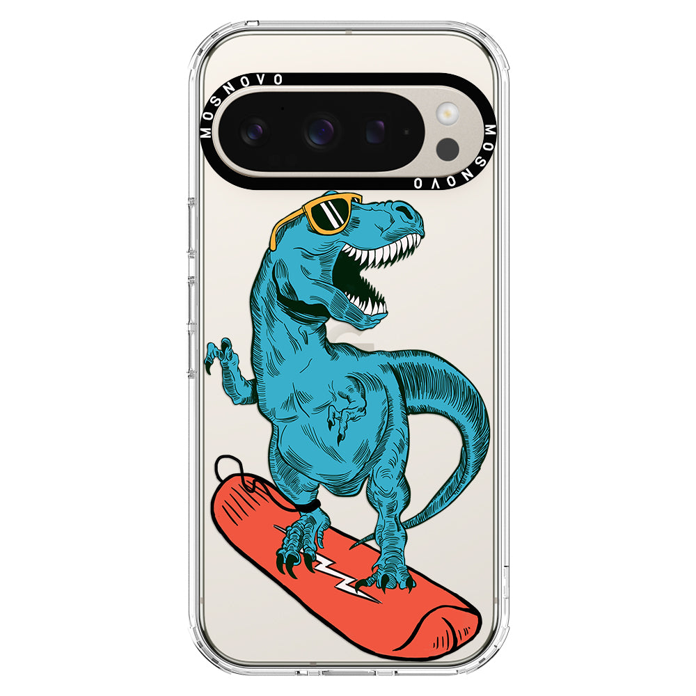 Surfing Dinosaur Phone Case - Google Pixel 9 Pro Case