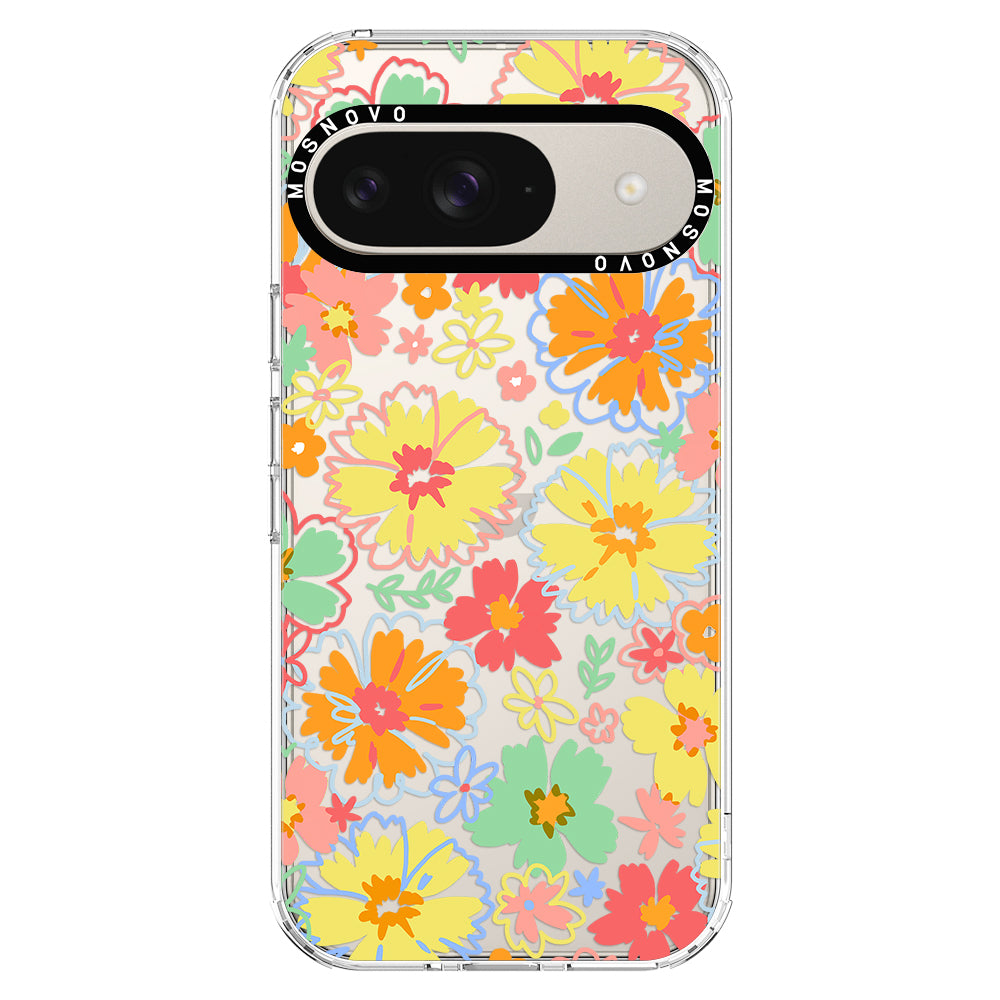 Retro Boho Hippie Flowers Phone Case - Google Pixel 9 Case