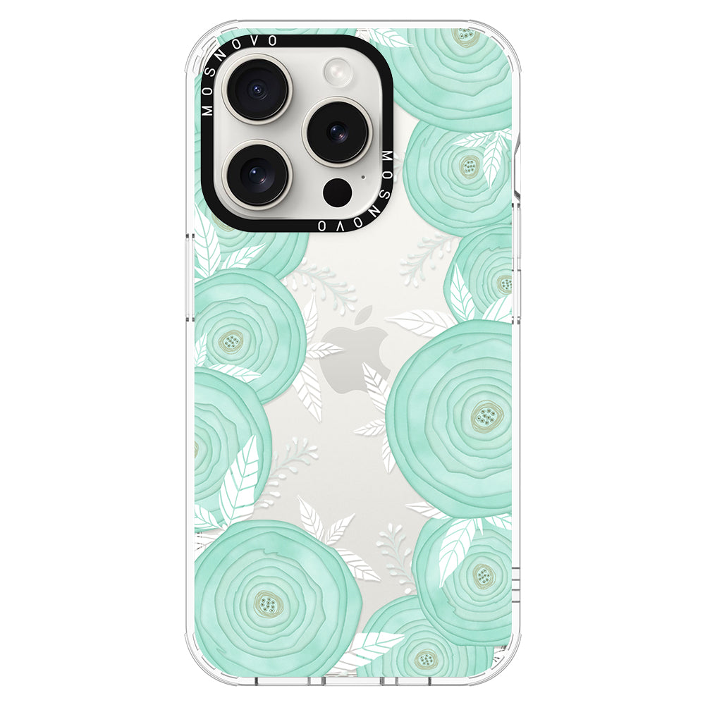 Mint Flower Phone Case - iPhone 16 Pro Max Case - MOSNOVO