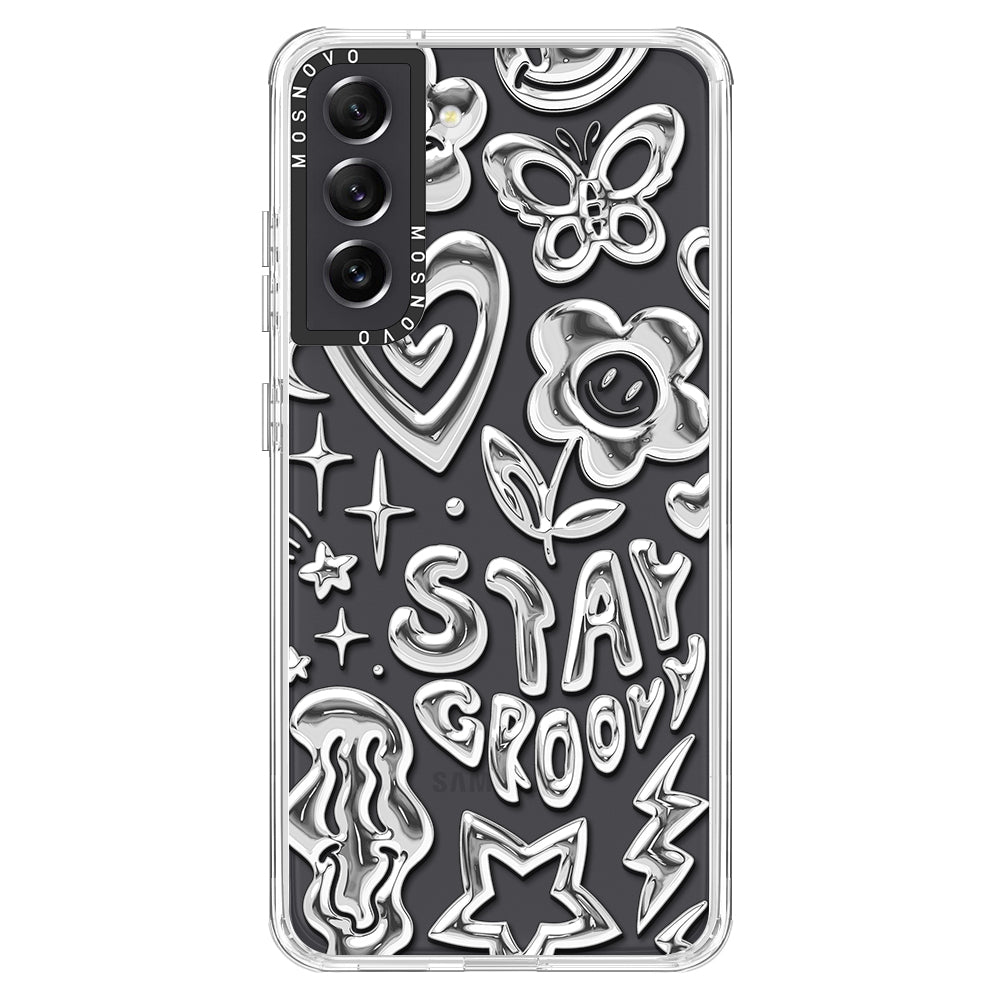 Silver Chrome Art (Flat Print) Phone Case - Samsung Galaxy S21 FE Case