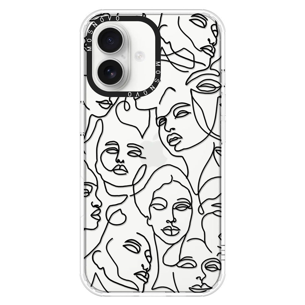 Abstract Face Line Art Phone Case - iPhone 16 Plus Case - MOSNOVO