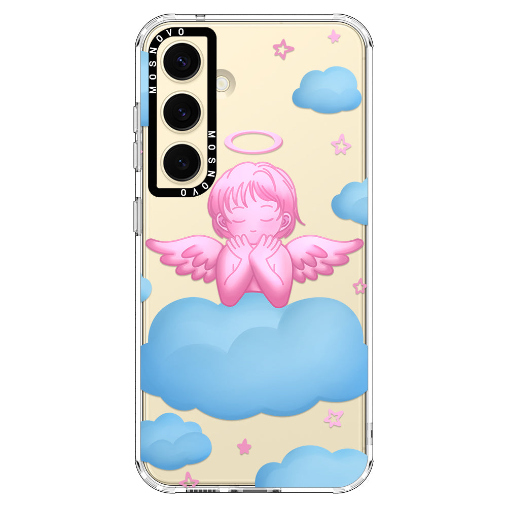 Pink Serenity Angel Phone Case - Samsung Galaxy S24 Plus Case