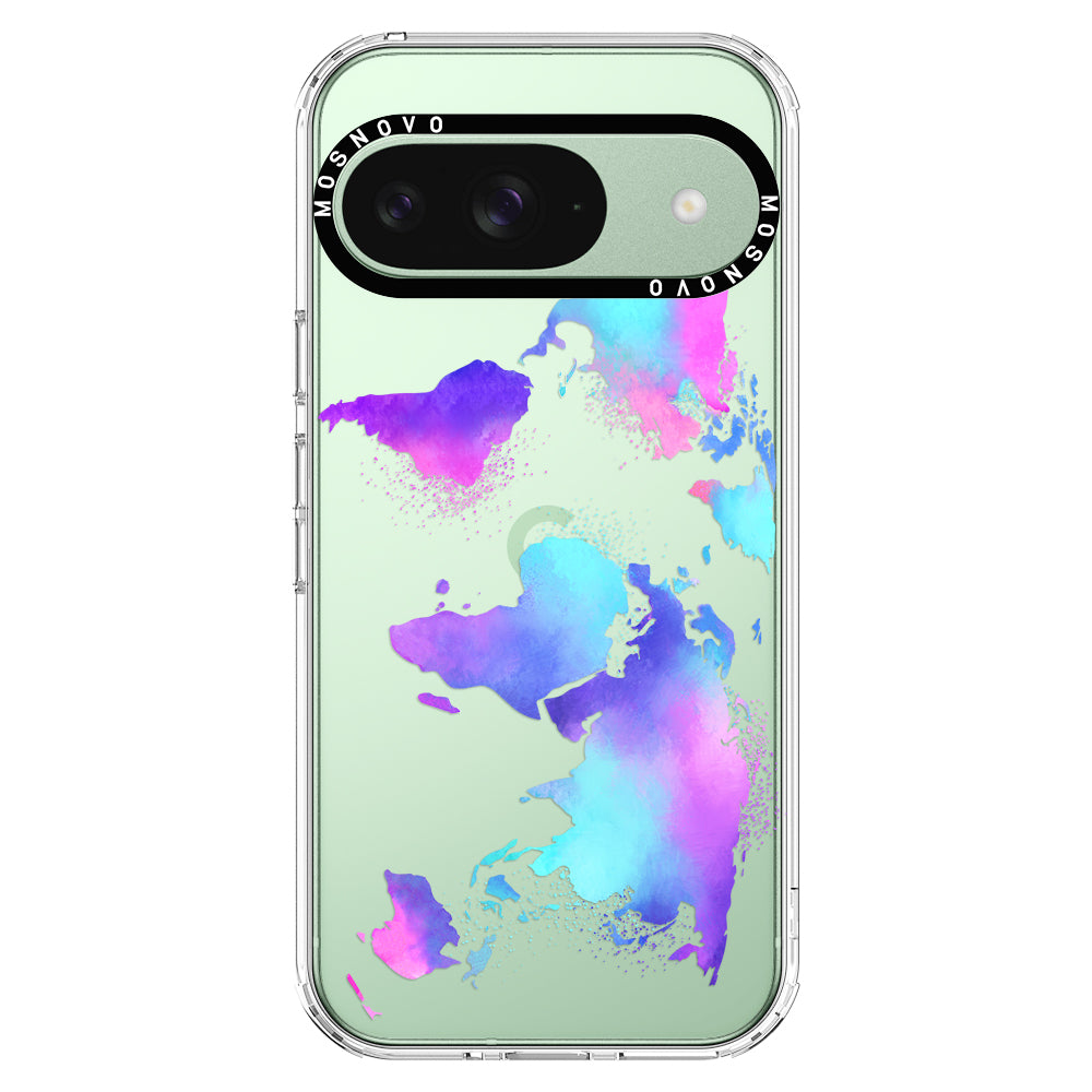 Psychedelic World Map Phone Case - Google Pixel 9 Case