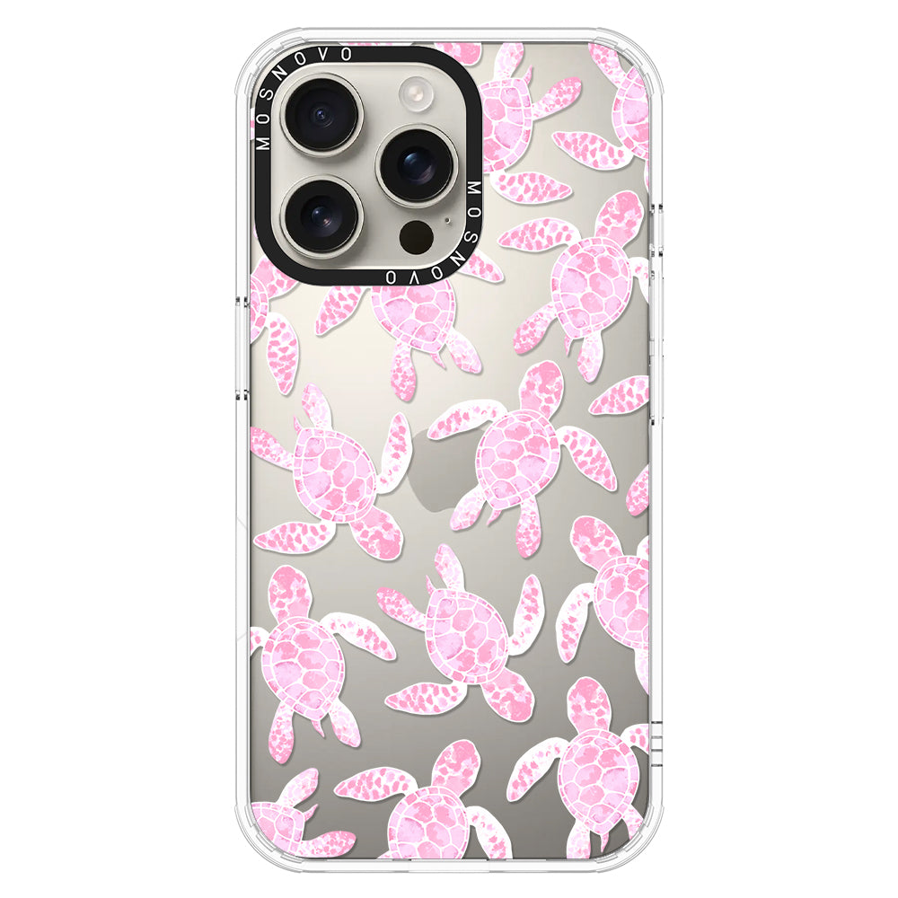 Pink Turtle Phone Case - iPhone 16 Pro Max Case - MOSNOVO