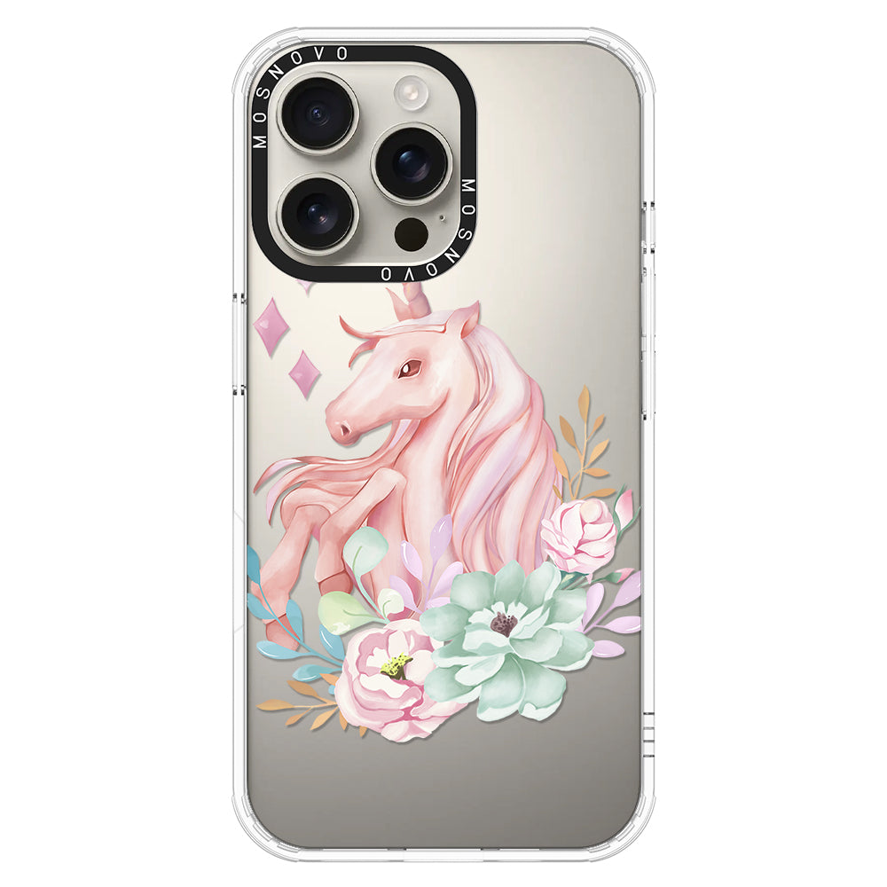 Elegant Flowers Unicorn Phone Case - iPhone 16 Pro Max Case - MOSNOVO