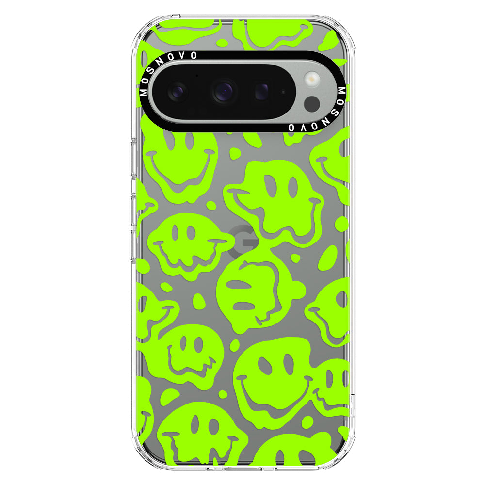 Distorted Green Smiles Face Phone Case - Google Pixel 9 Pro XL Case