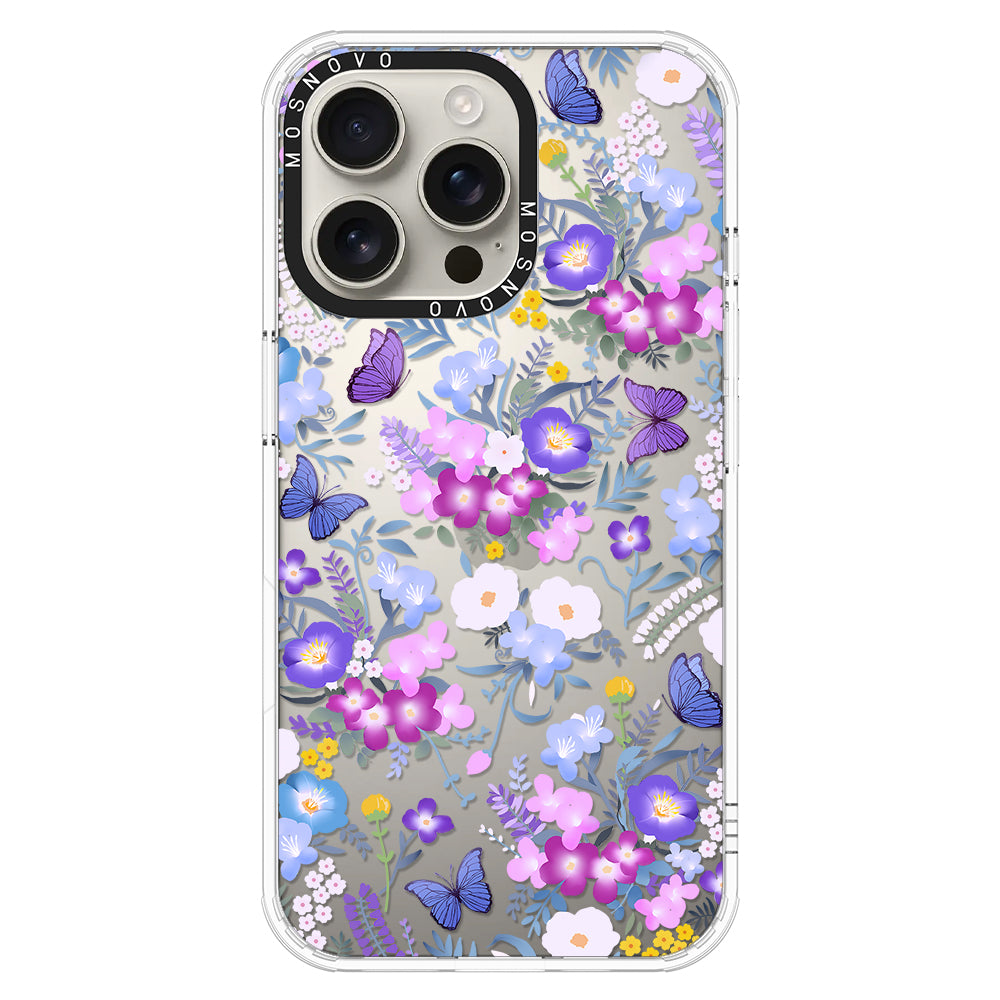 Purple Peri Nemophila Flower Phone Case - iPhone 16 Pro Max Case - MOSNOVO