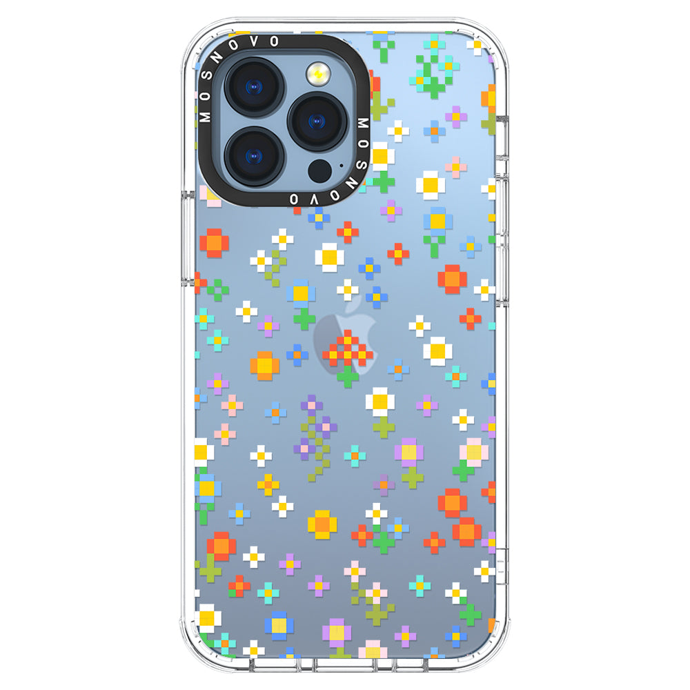 Pixel-Floral Phone Case - iPhone 13 Pro Case