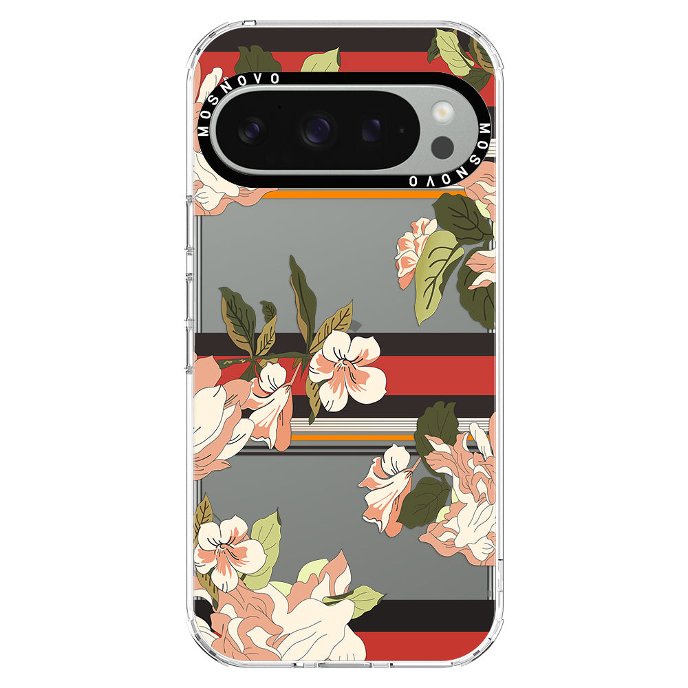 Classic Stripes Floral Phone Case - Google Pixel 9 Pro Case