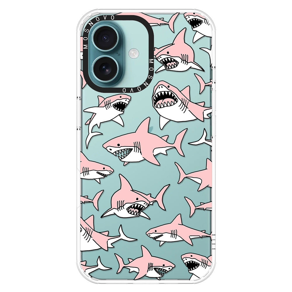 Pink Shark Phone Case - iPhone 16 Case - MOSNOVO