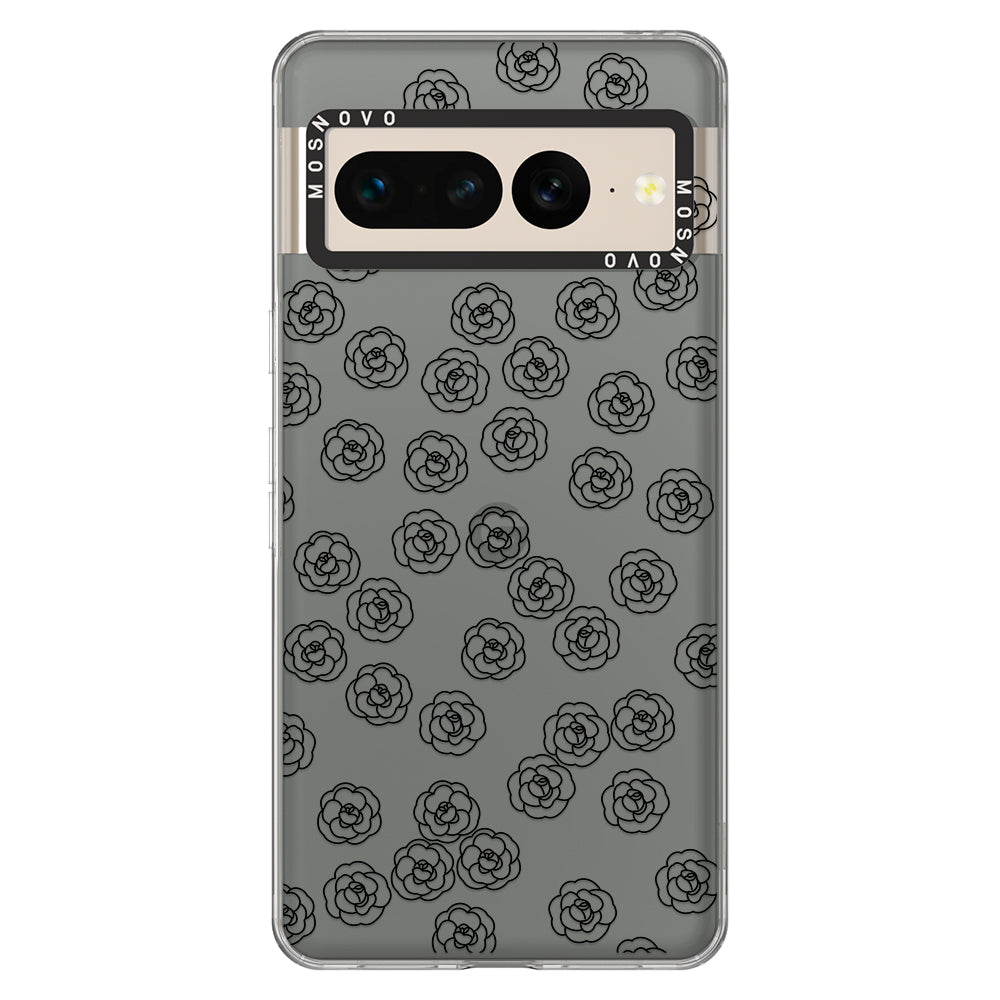 Linear Camelia Flower Phone Case - Google Pixel 7 Pro Case