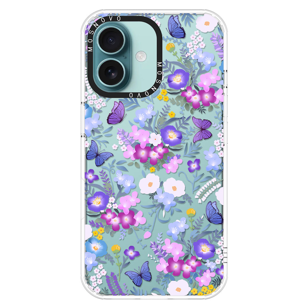 Purple Peri Nemophila Flower Phone Case - iPhone 16 Plus Case - MOSNOVO