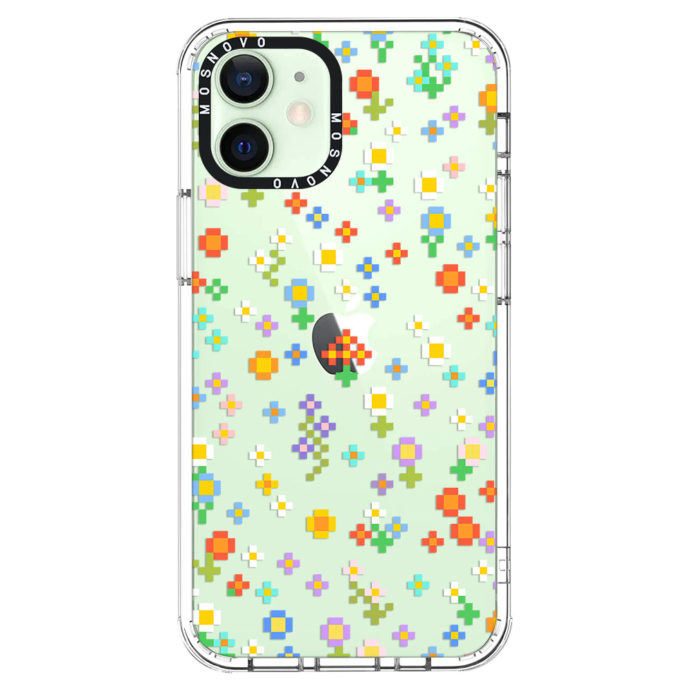 Pixel-Floral Phone Case - iPhone 12 Pro Case